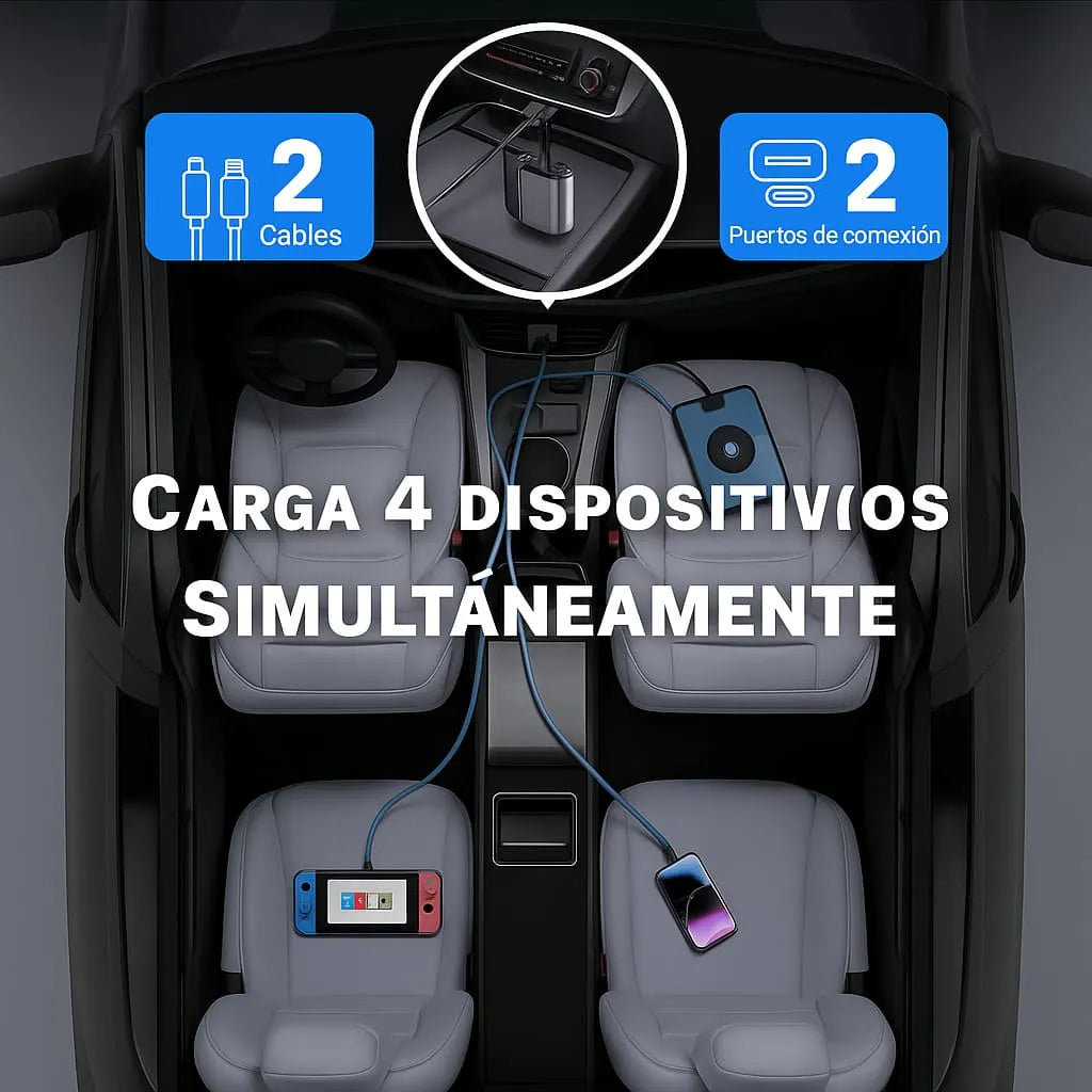 CARGADOR RETRACTIL PARA CARRO 4 EN 1 (Copia)