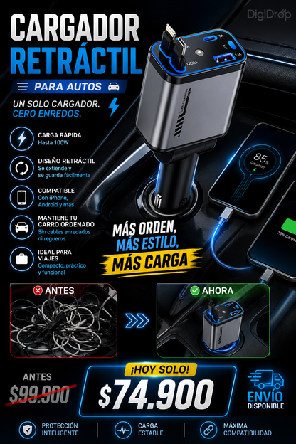 CARGADOR RETRACTIL PARA CARRO 4 EN 1 (Copia)